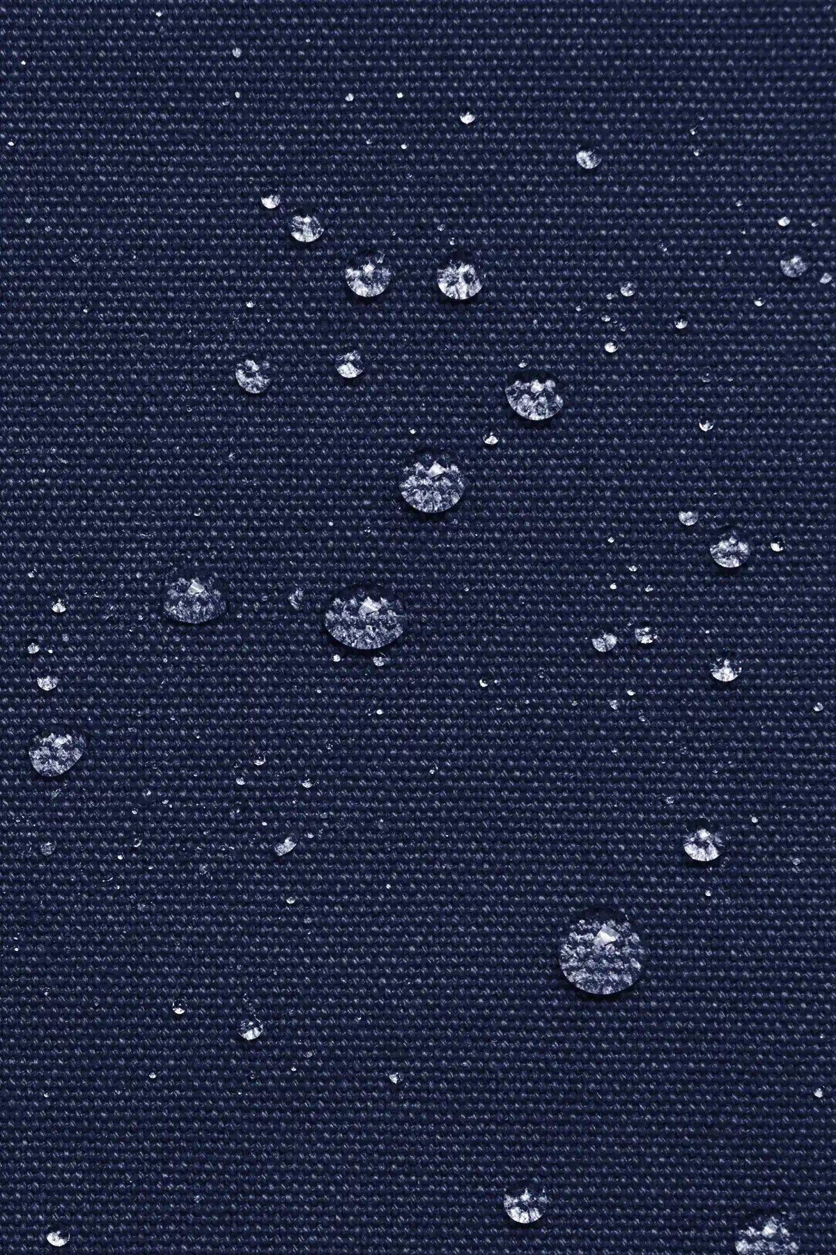 Dettaglio del tessuto idrorepellente blu navy