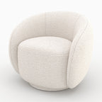 Naya - White Bouclé Fabric Armchair