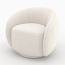Fauteuil Naya en tissu bouclé blanc