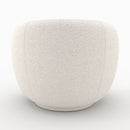Fauteuil Naya en tissu bouclé blanc