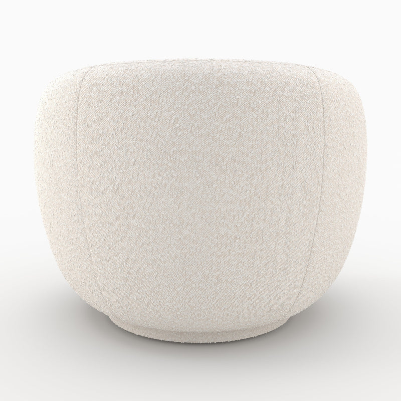 Fauteuil Naya en tissu bouclé blanc
