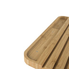 Set Tagliere E Coltello Da Pane In Bambù E Acciaio Inox - Beige