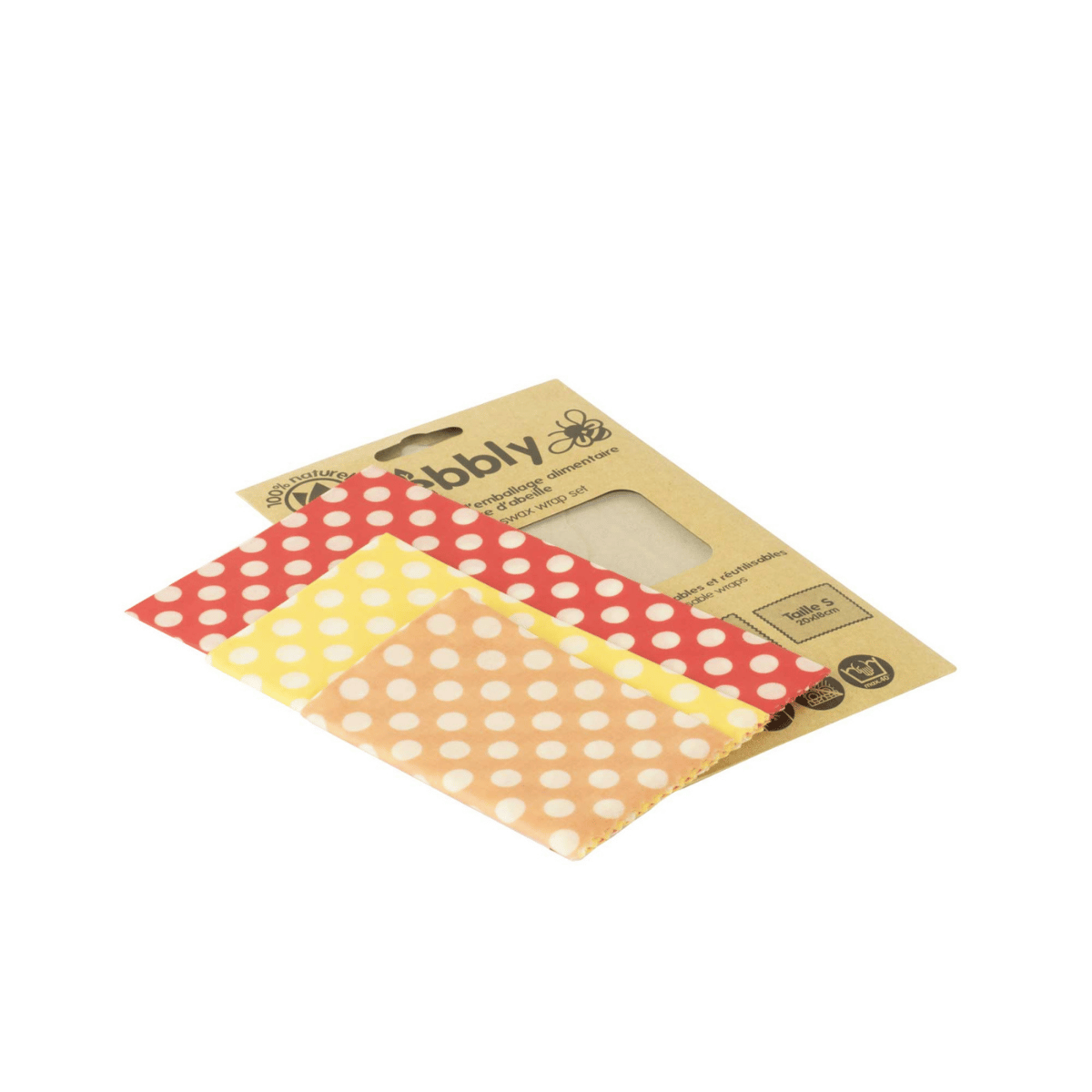 Set De 3 Feuilles D'Emballage Alimentaire À La Cire D'Abeille - Multicolore