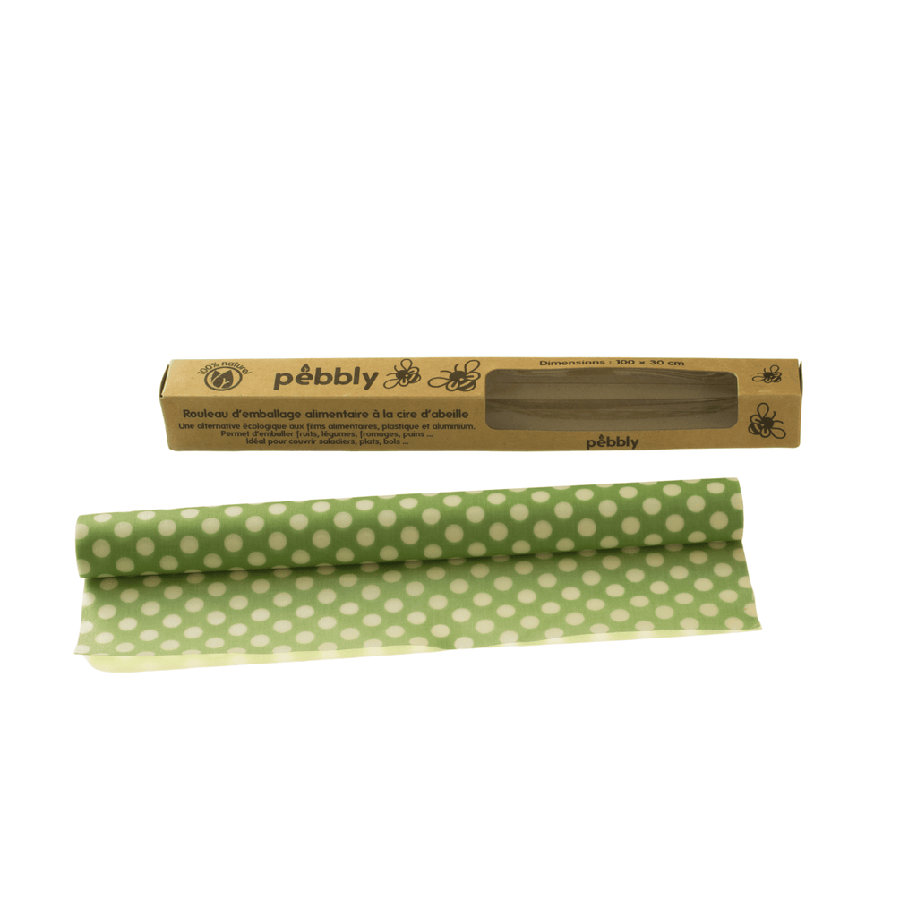 Rouleau D'Emballage Alimentaire À La Cire D'Abeille - Vert