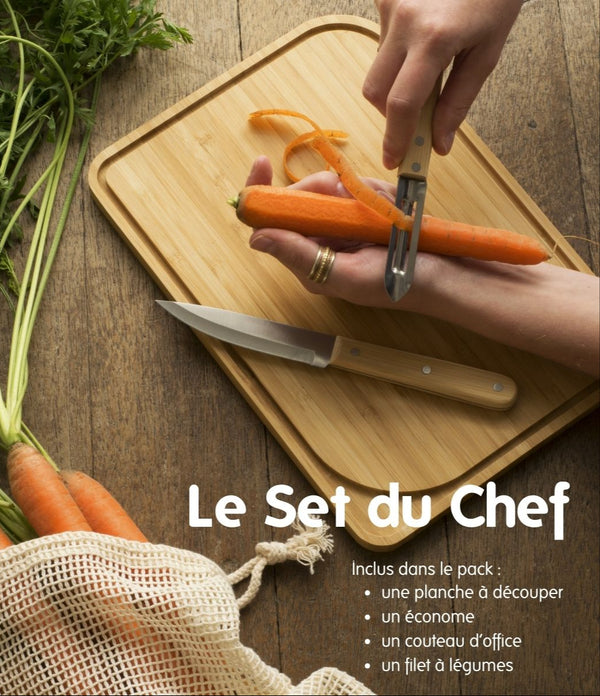 4-Piece Bamboo Chef Set - Beige