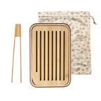 Set Du Boulanger : Planche À Découper, Pince À Toast Et Sac À Pain - Beige, Chocolat