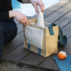 Borsa Pranzo a Tracolla in Cotone Biologico - Blu Petrolio