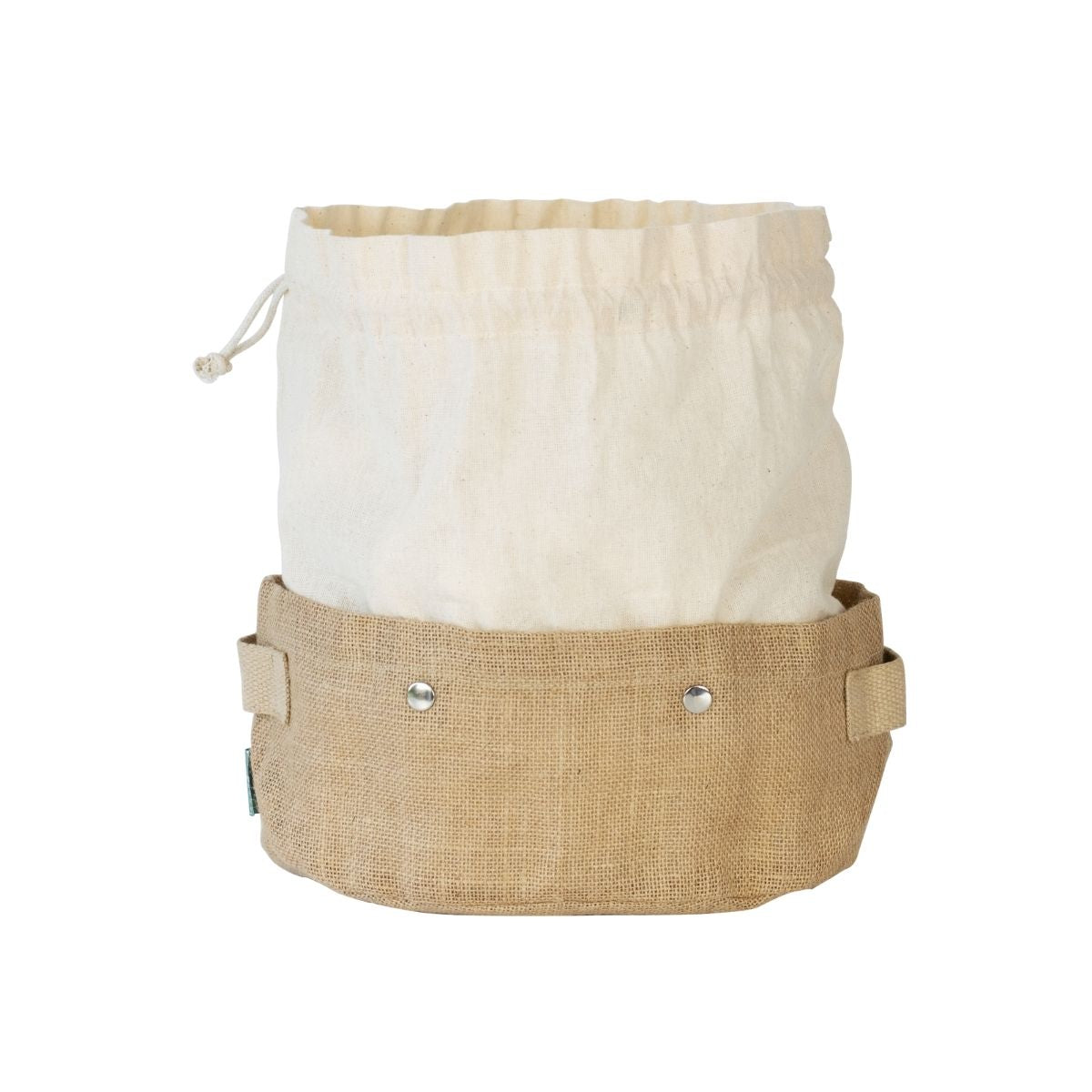 2-In-1 Removable Storage Basket In Organic Cotton And Jute - Beige