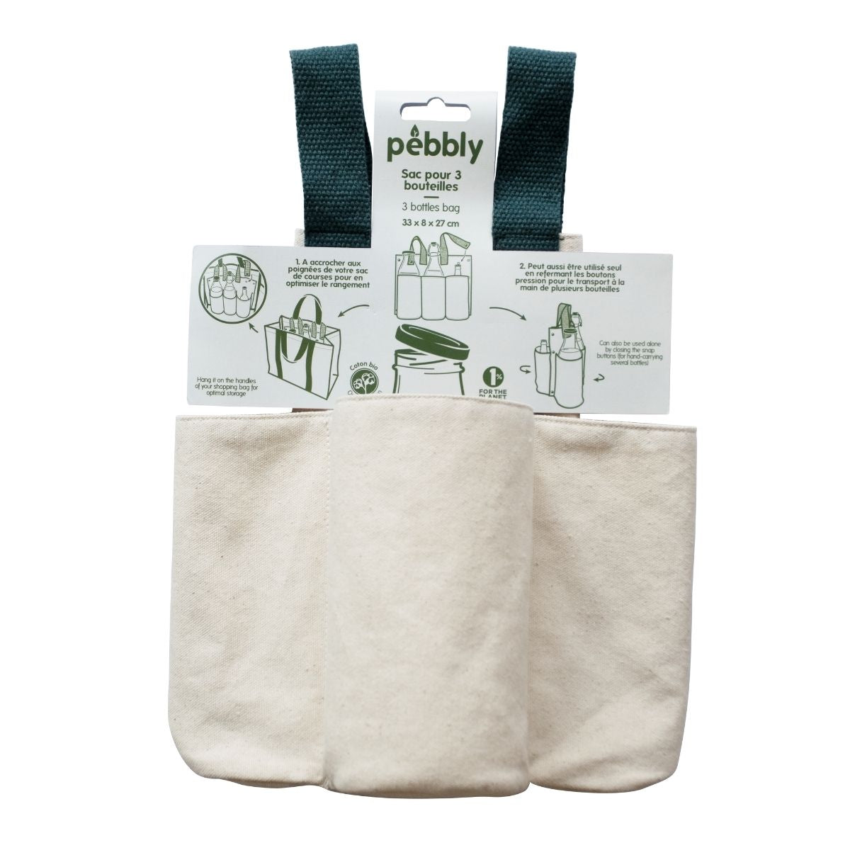 Sac À Bouteilles En Coton Bio - Blanc