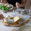 Boîte À Fromage En Verre Et Bambou - Transparent
