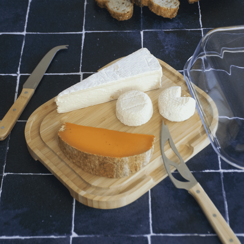 Boîte À Fromage En Verre Et Bambou - Transparent