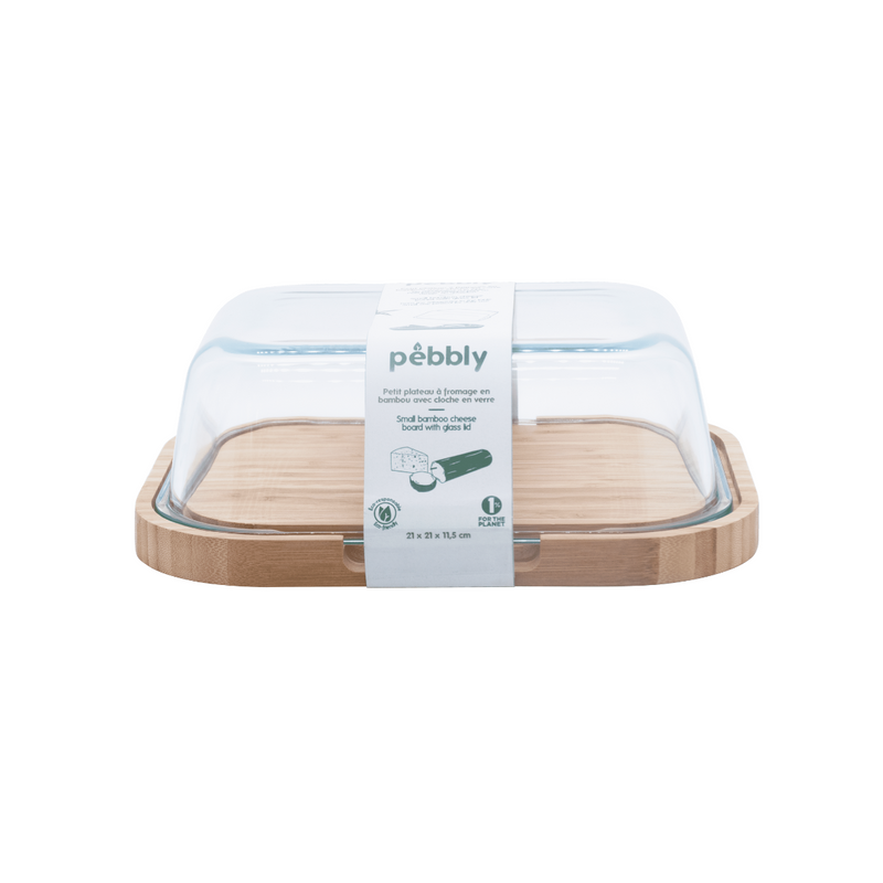 Boîte À Fromage En Verre Et Bambou - Transparent