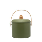 Cubo de Compost Interior de Acero con Asa de Bambú - 7 Litros - Verde