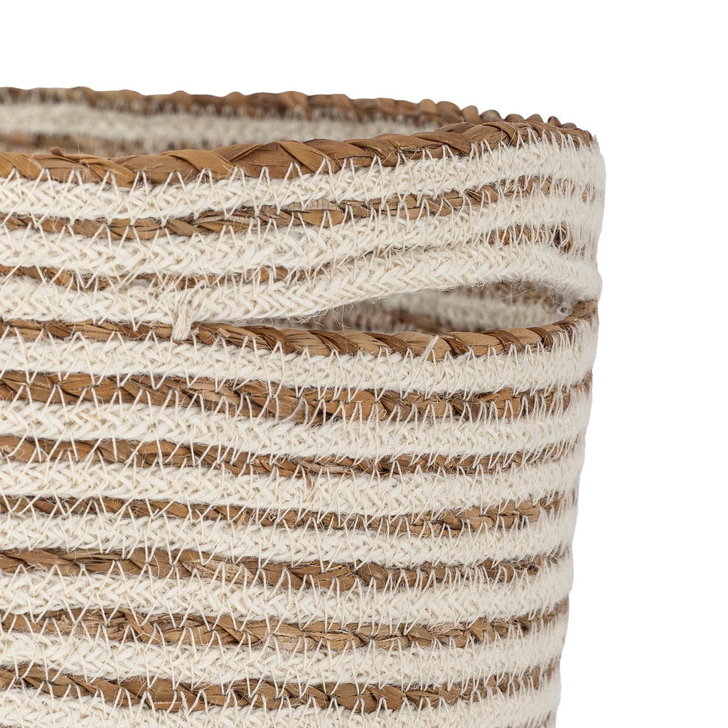 Selena - Corbeille - Blanc - Jute