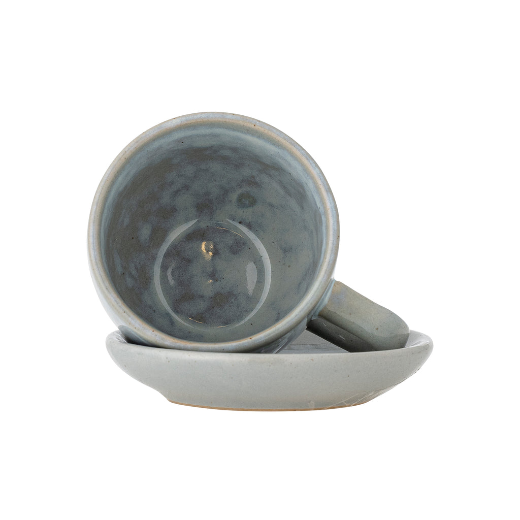Brenta - Tasse Avec Soucoupe - Bleu - Grès