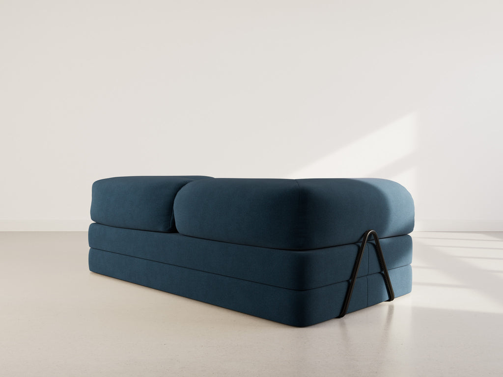 Nebula - Sofá 3 Plazas Convertible - Terciopelo Texturizado - Azul