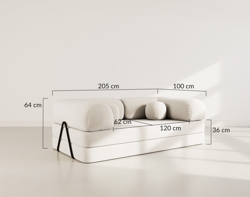 Nebula - Canapé Convertible - 3 Places - Velours Texturé - Vert Kaki
