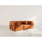 Nebula - Canapé Convertible - 3 Places - Velours Texturé - Terracotta