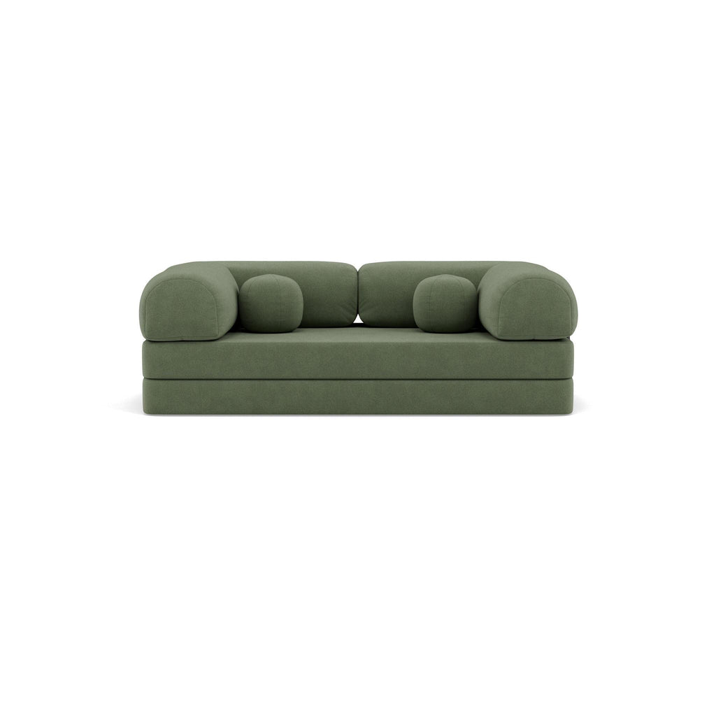 Nebula - Sofá Cama - 3 Plazas - Terciopelo Texturizado - Verde Salvia