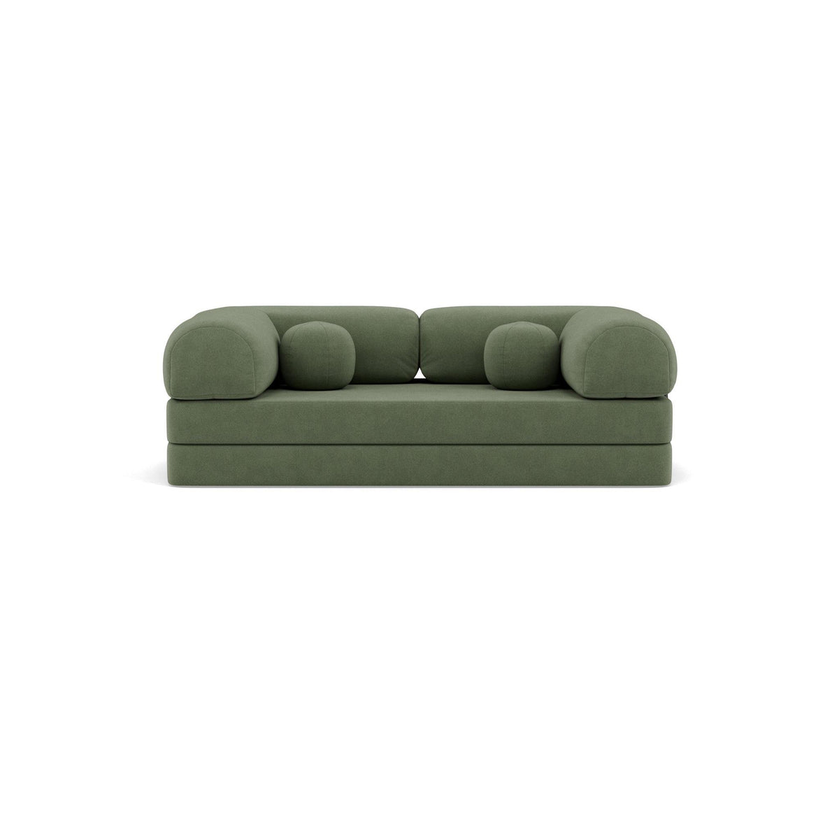 Nebula - Sofá Cama - 3 Plazas - Terciopelo Texturizado - Verde Salvia