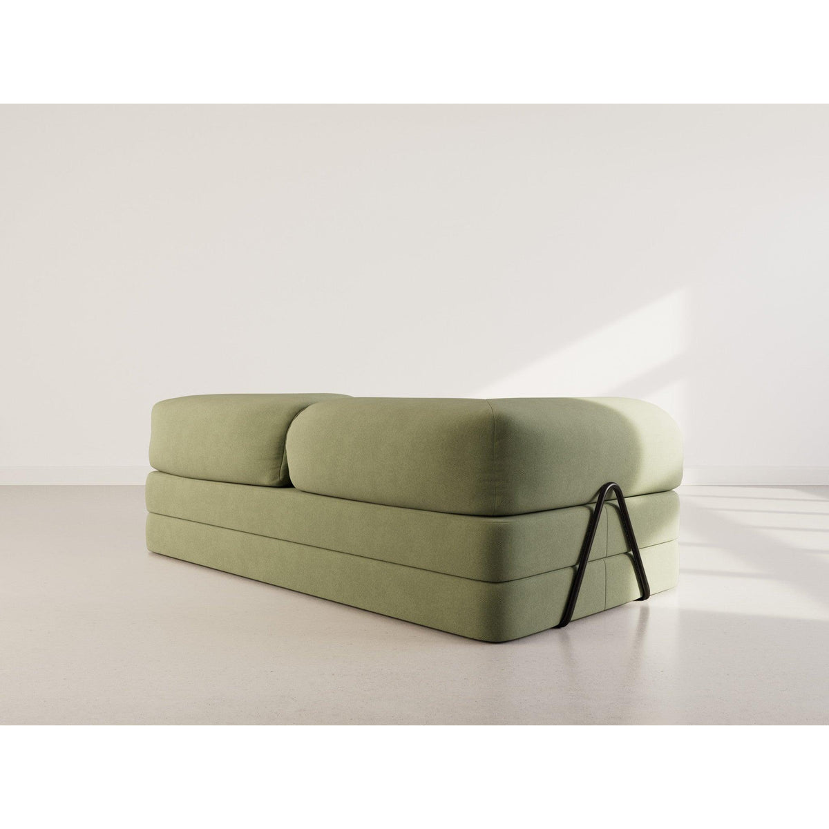 Nebula - Sofá Cama - 3 Plazas - Terciopelo Texturizado - Verde Salvia