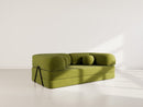 Nebula - Canapé Convertible - 3 Places - Velours Texturé - Vert Kaki