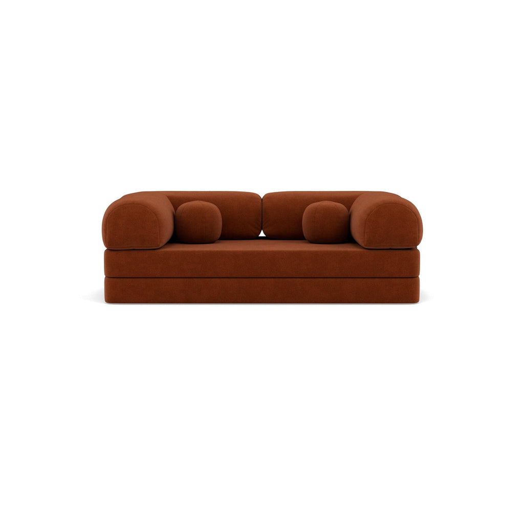 Nebula - Canapé Convertible - 3 Places - Velours Texturé - Terracotta
