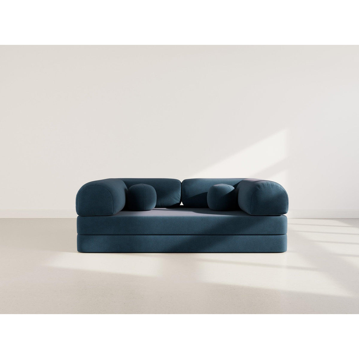 Nebula - Canapé Convertible - 3 Places - Velours Texturé - Bleu