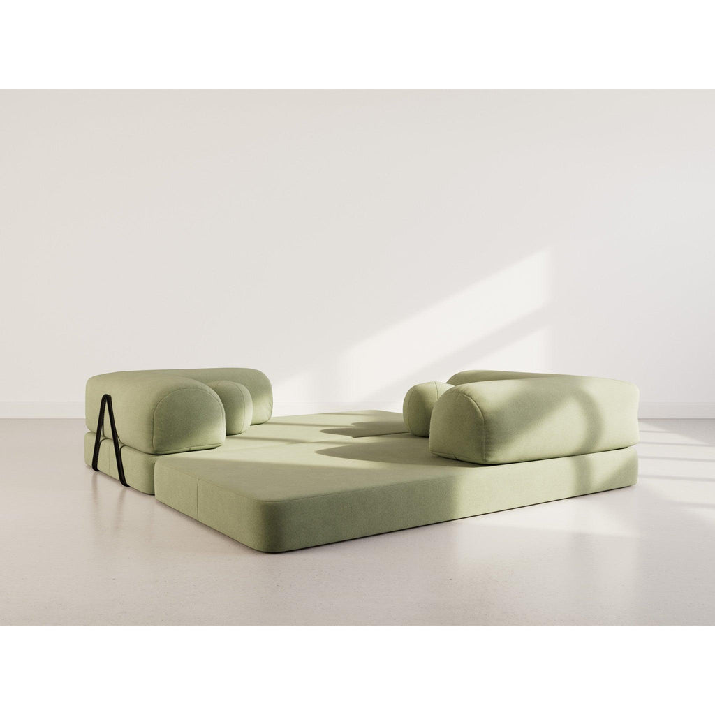 Nebula - Sofá Cama - 3 Plazas - Terciopelo Texturizado - Verde Salvia