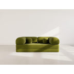 Nebula - Canapé Convertible - 3 Places - Velours Texturé - Vert Kaki