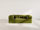 Nebula - Canapé Convertible - 3 Places - Velours Texturé - Vert Kaki