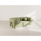 Nebula - Sofá Cama - 3 Plazas - Terciopelo Texturizado - Verde Salvia