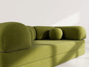 Nebula - Canapé Convertible - 3 Places - Velours Texturé - Vert Kaki