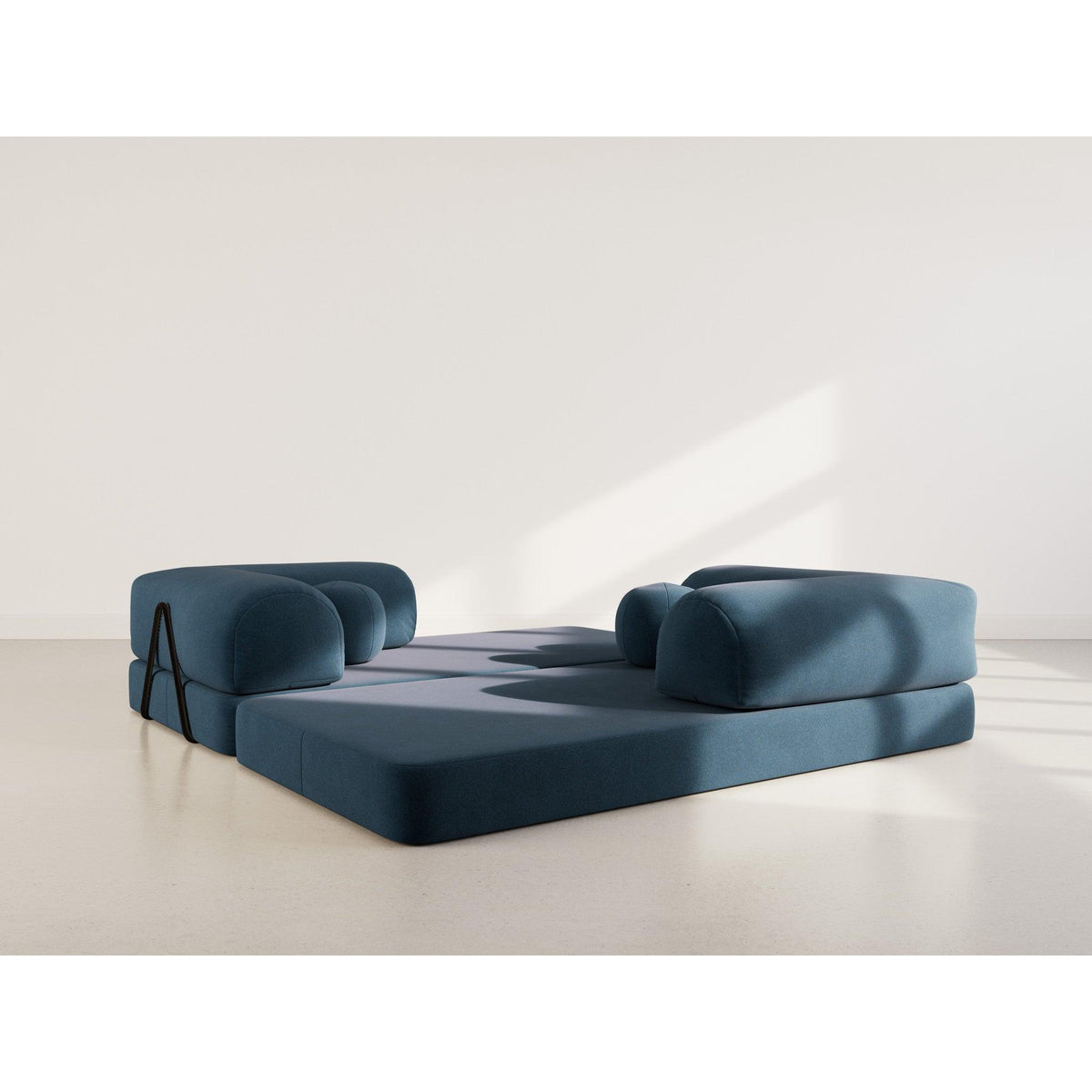 Nebula - Canapé Convertible - 3 Places - Velours Texturé - Bleu