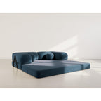 Nebula - Canapé Convertible - 3 Places - Velours Texturé - Bleu