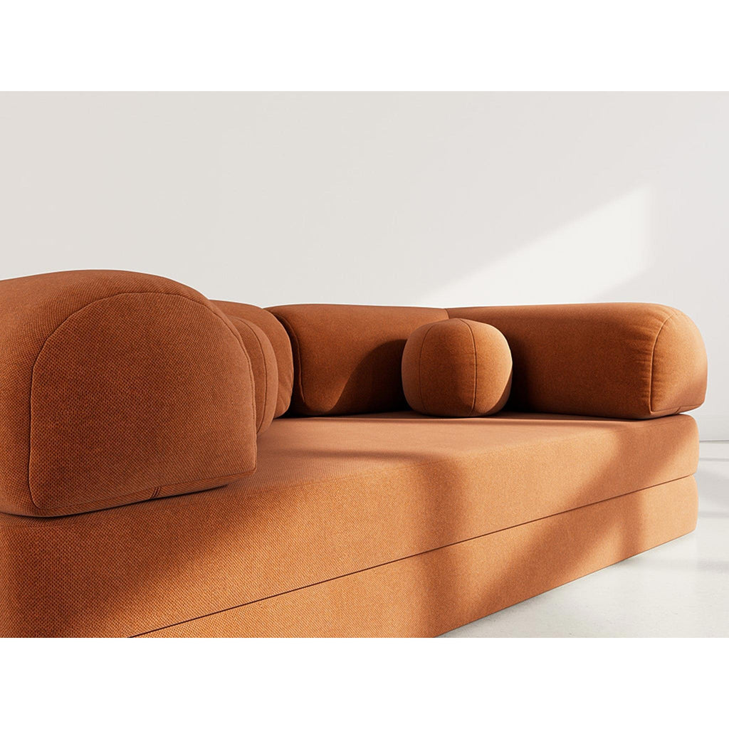 Nebula - Canapé Convertible - 3 Places - Velours Texturé - Terracotta