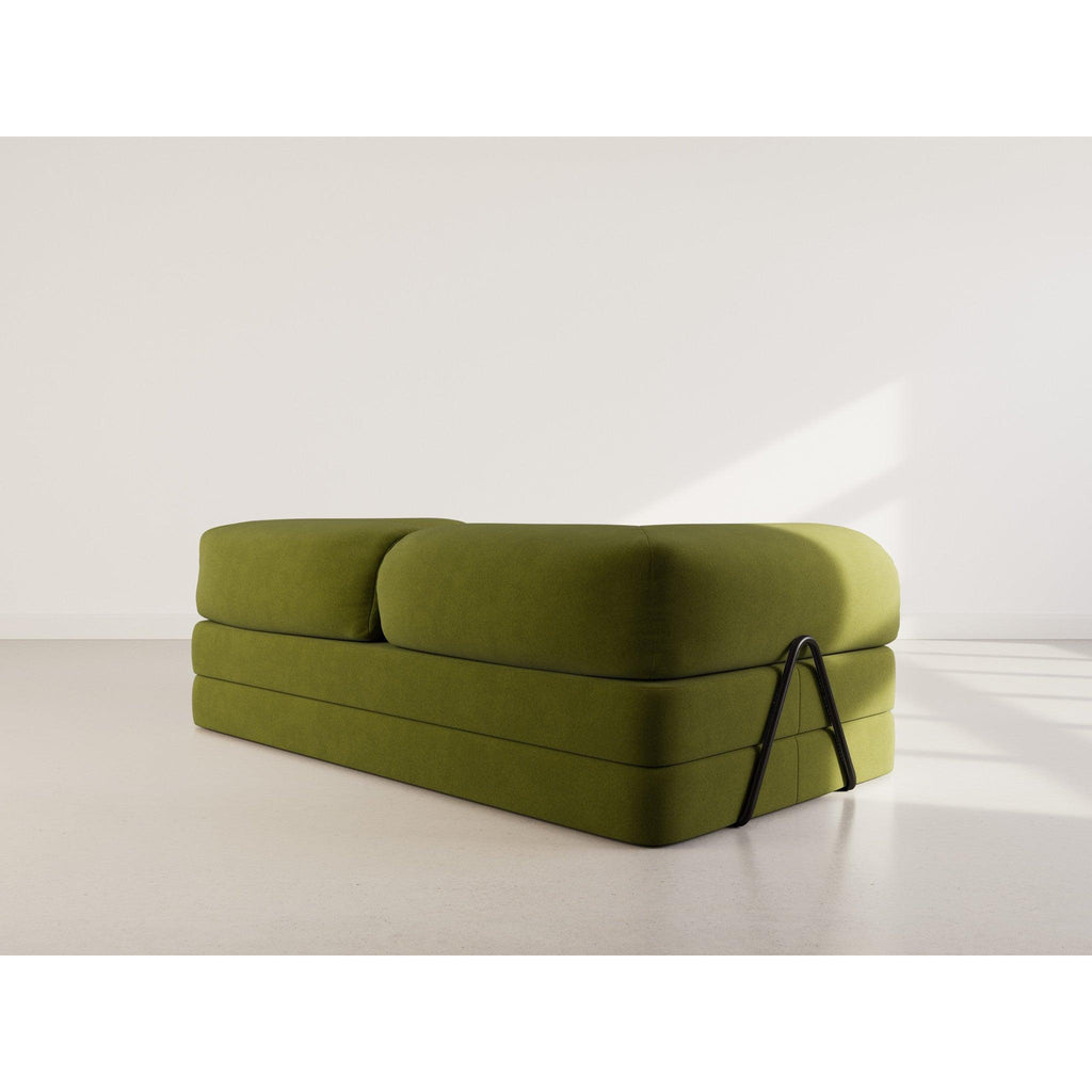 Nebula - Canapé Convertible - 3 Places - Velours Texturé - Vert Kaki