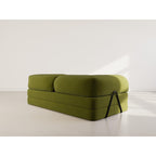 Nebula - Canapé Convertible - 3 Places - Velours Texturé - Vert Kaki