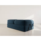 Nebula - Canapé Convertible - 3 Places - Velours Texturé - Bleu