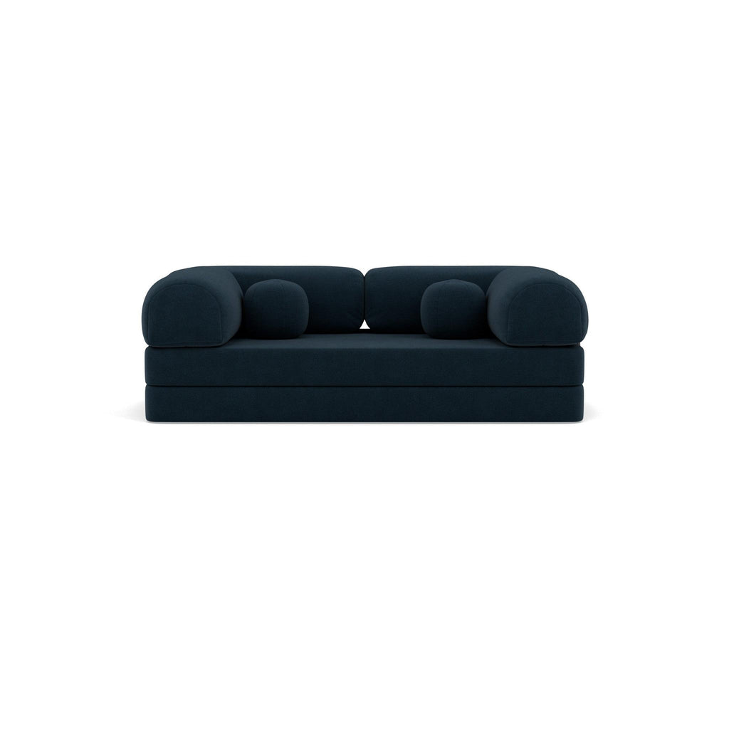 Nebula - Canapé Convertible - 3 Places - Velours Texturé - Bleu
