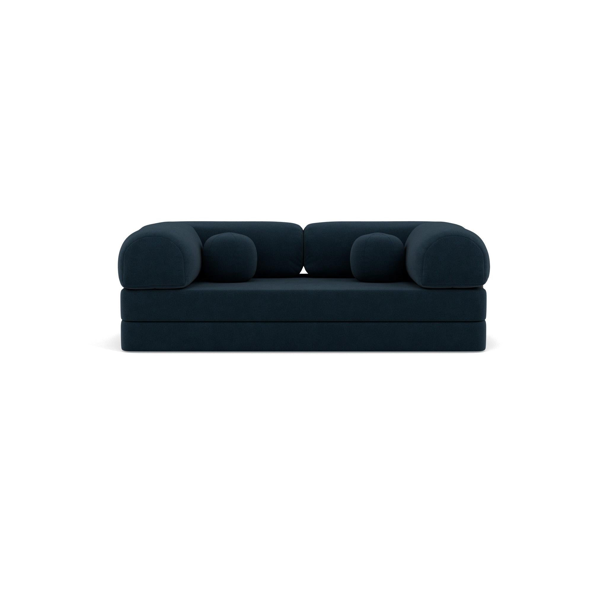 Nebula - Canapé Convertible - 3 Places - Velours Texturé - Bleu