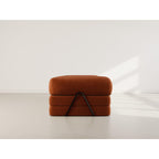 Nebula - Canapé Convertible - 3 Places - Velours Texturé - Terracotta