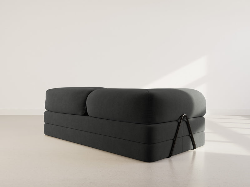 Nebula - Canapé Convertible - 3 Places - Velours Texturé - Gris