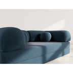 Nebula - Canapé Convertible - 3 Places - Velours Texturé - Bleu