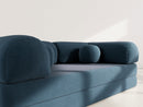 Nebula - Sofá convertible - 3 plazas - Terciopelo texturizado - Azul