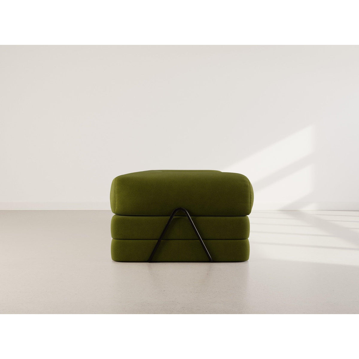 Nebula - Canapé Convertible - 3 Places - Velours Texturé - Vert Kaki