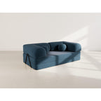 Nebula - Canapé Convertible - 3 Places - Velours Texturé - Bleu