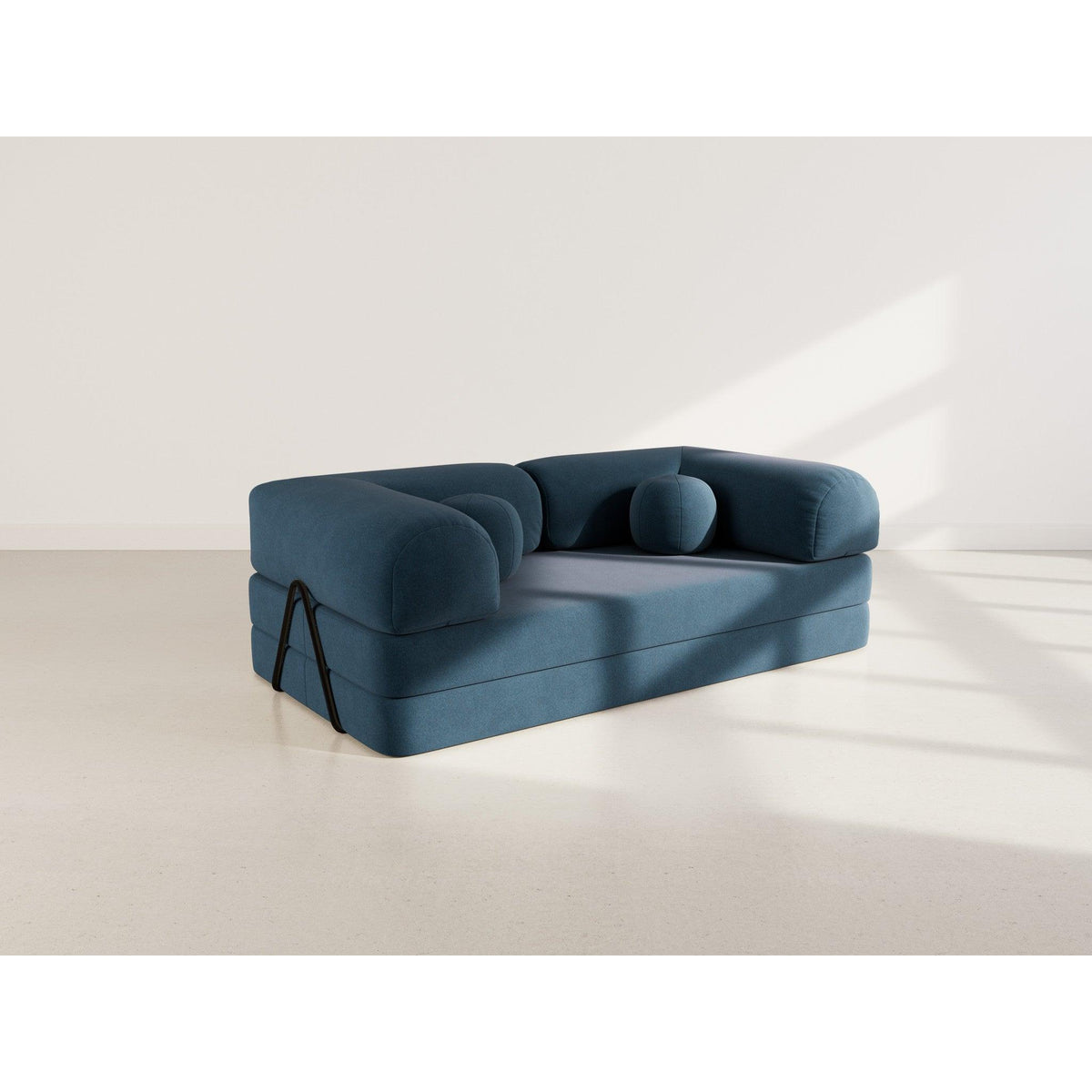 Nebula - Canapé Convertible - 3 Places - Velours Texturé - Bleu