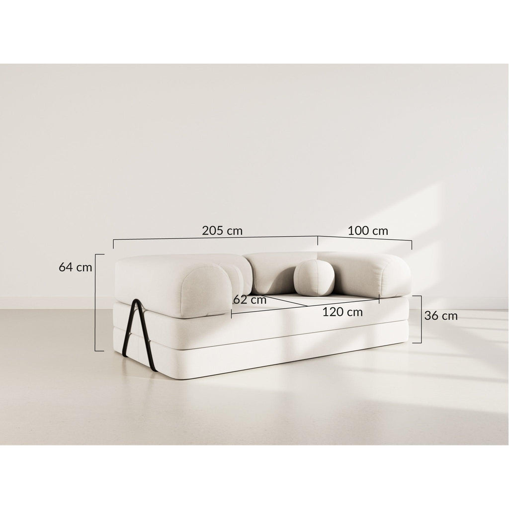 Nebula - Canapé Convertible - 3 Places - Velours Texturé - Vert Kaki