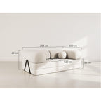 Nebula - Canapé Convertible - 3 Places - Velours Texturé - Vert Kaki